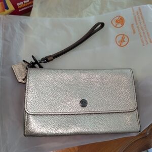 Coach TRIPLE SMALL WALLET Metallic Neutral